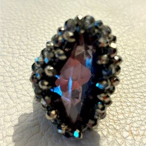 Titanium color cocktail ring